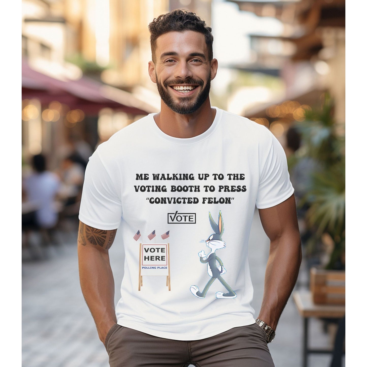 Fun 2024 Election Voting For A Felon T Shirt