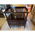 Bernhardt Bar Cart Side Table, Smithsonian Collection Nightstand, Vintage Tea Server Cart, Two Tier Table with Drawers, Brass Caster Wheels