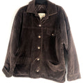 Saint Johns Bay Authentic Woman's Brown Corduroy Button Up Coat Adult Medium