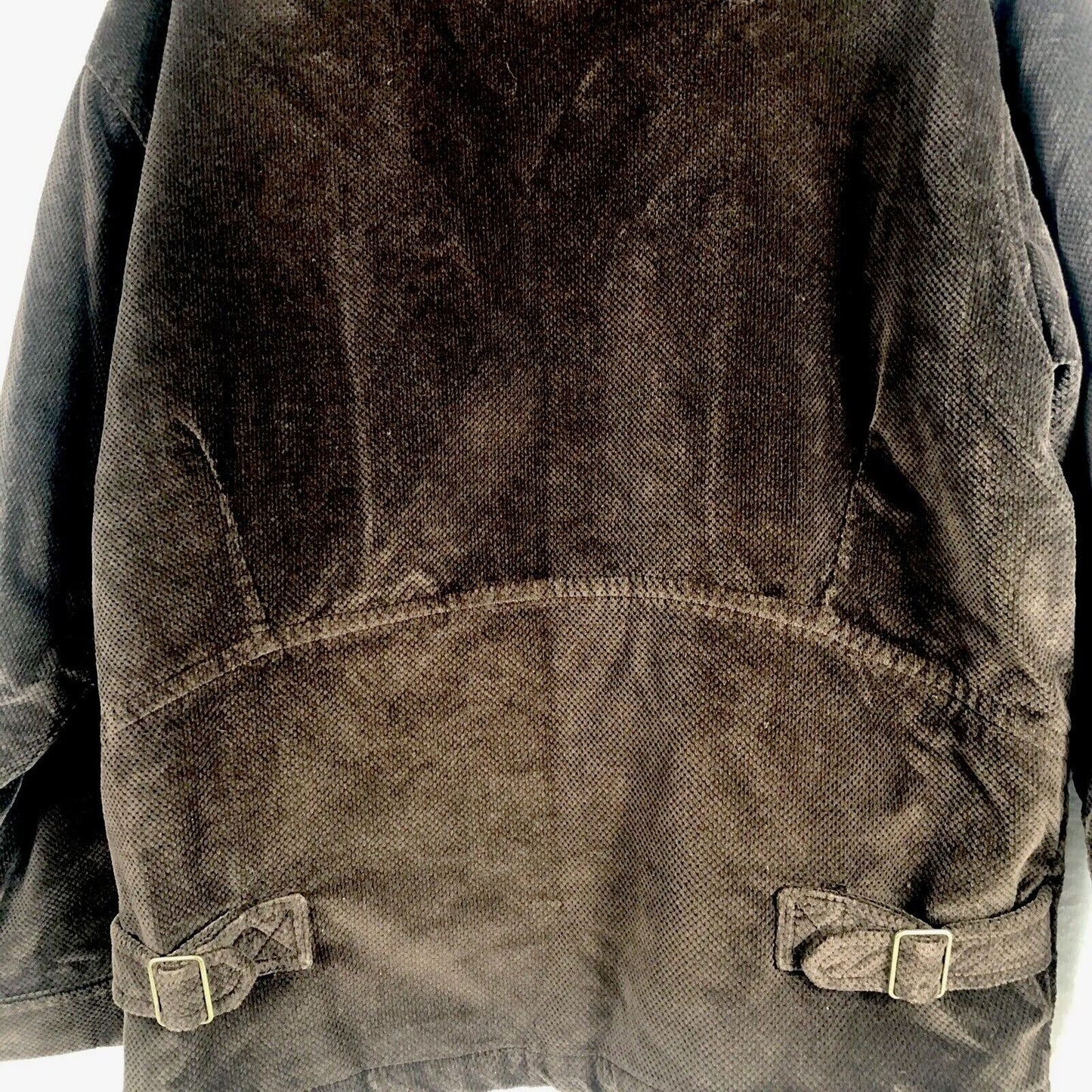 Saint Johns Bay Authentic Woman's Brown Corduroy Button Up Coat Adult Medium