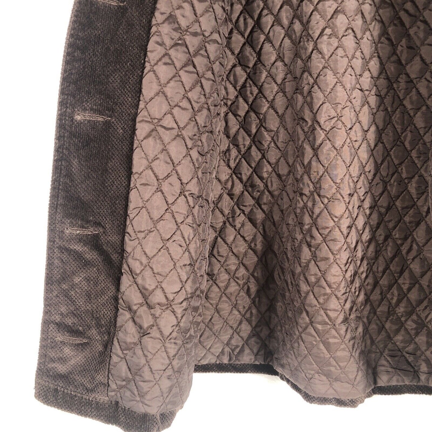 Saint Johns Bay Authentic Woman's Brown Corduroy Button Up Coat Adult Medium