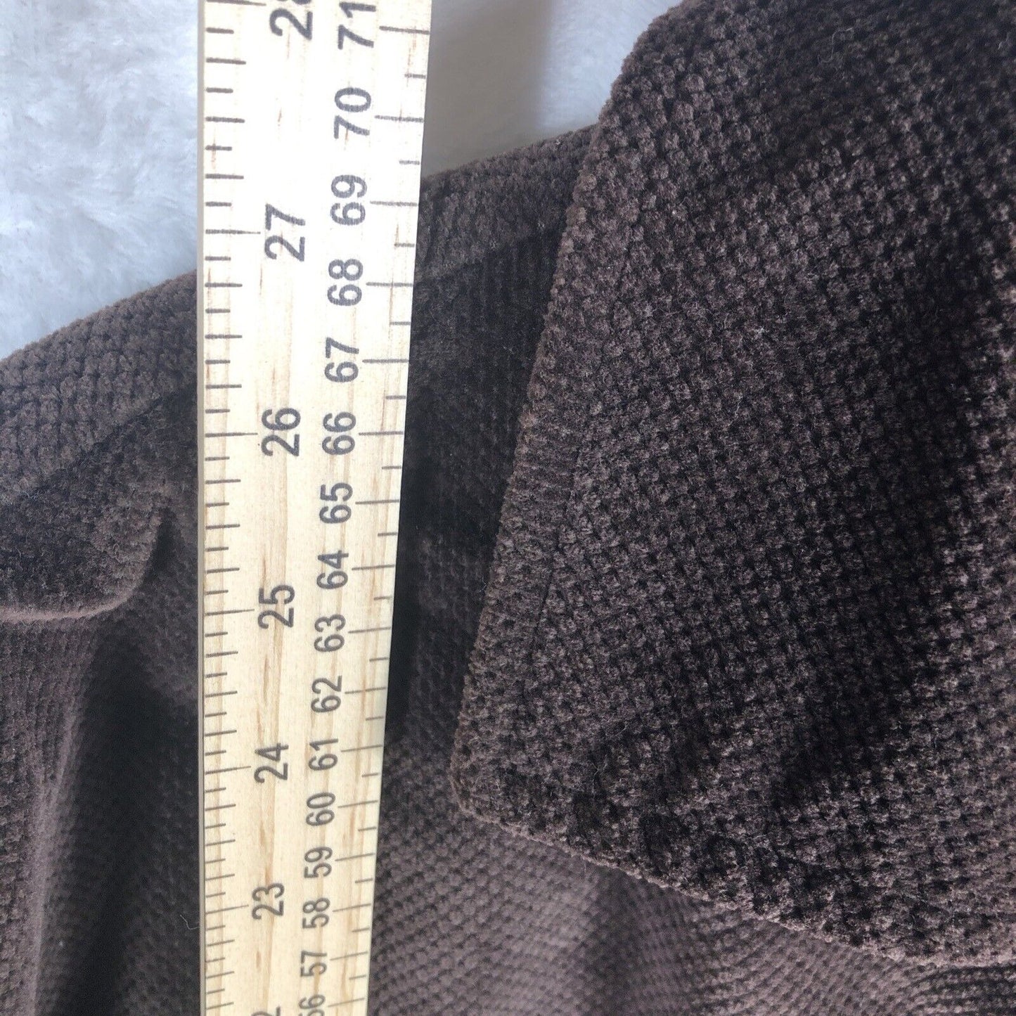 Saint Johns Bay Authentic Woman's Brown Corduroy Button Up Coat Adult Medium