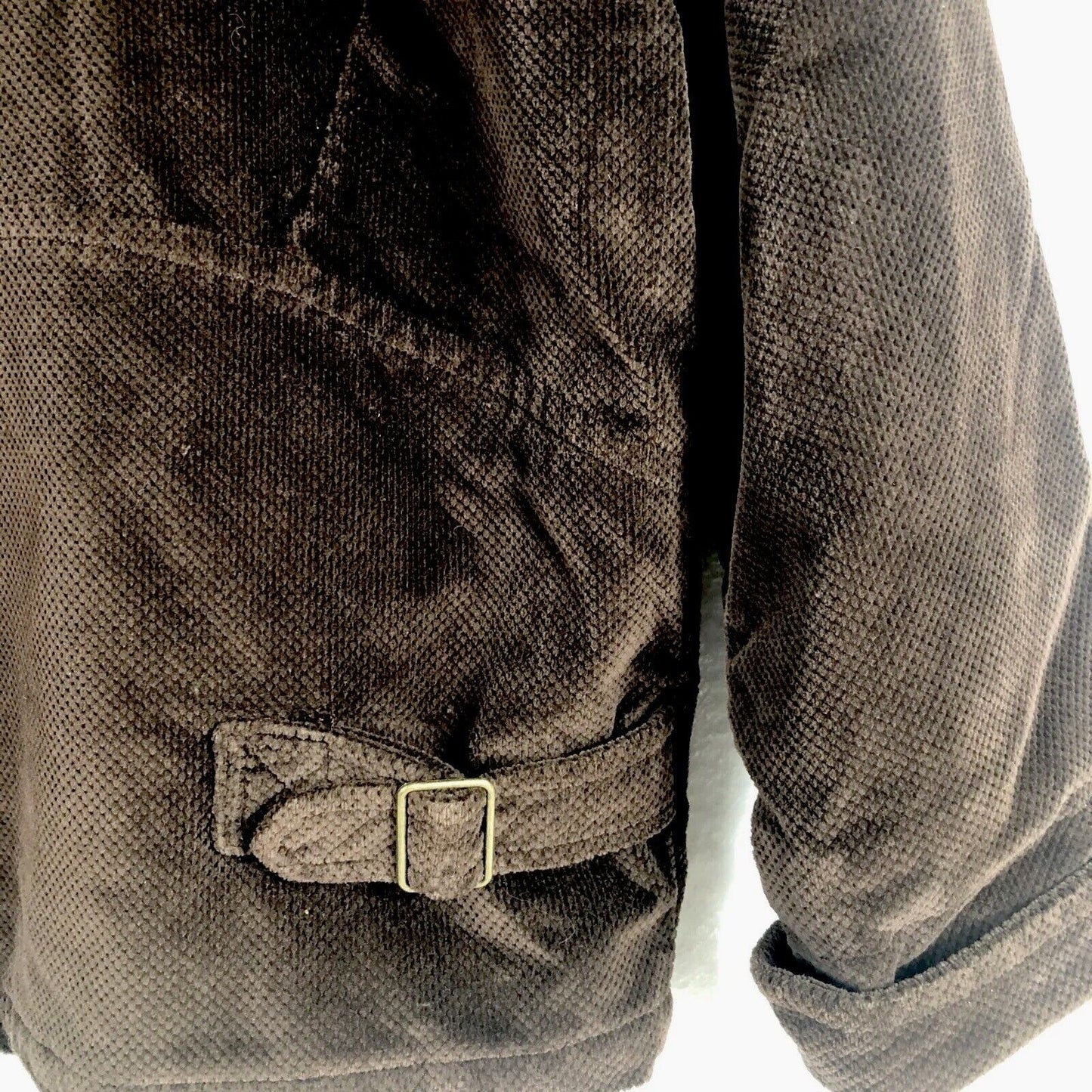 Saint Johns Bay Authentic Woman's Brown Corduroy Button Up Coat Adult Medium