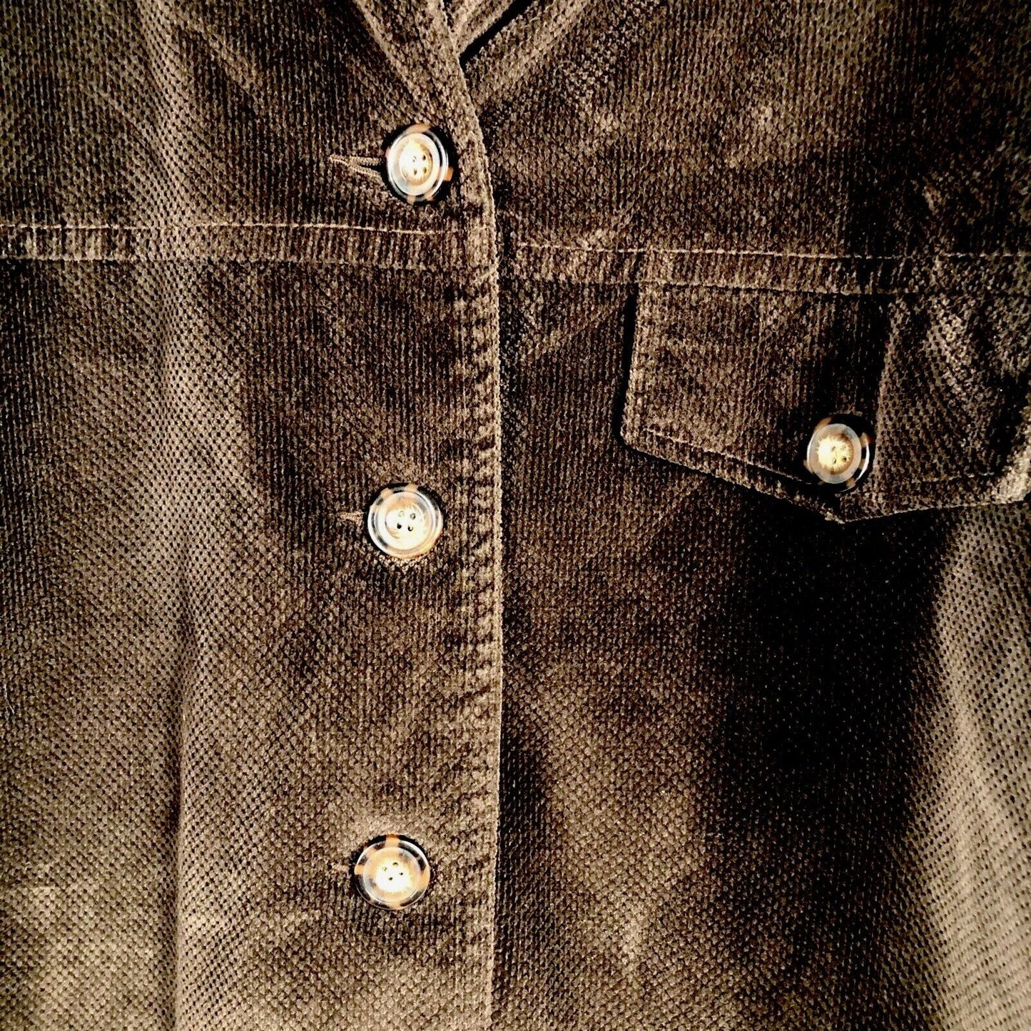 Saint Johns Bay Authentic Woman's Brown Corduroy Button Up Coat Adult Medium