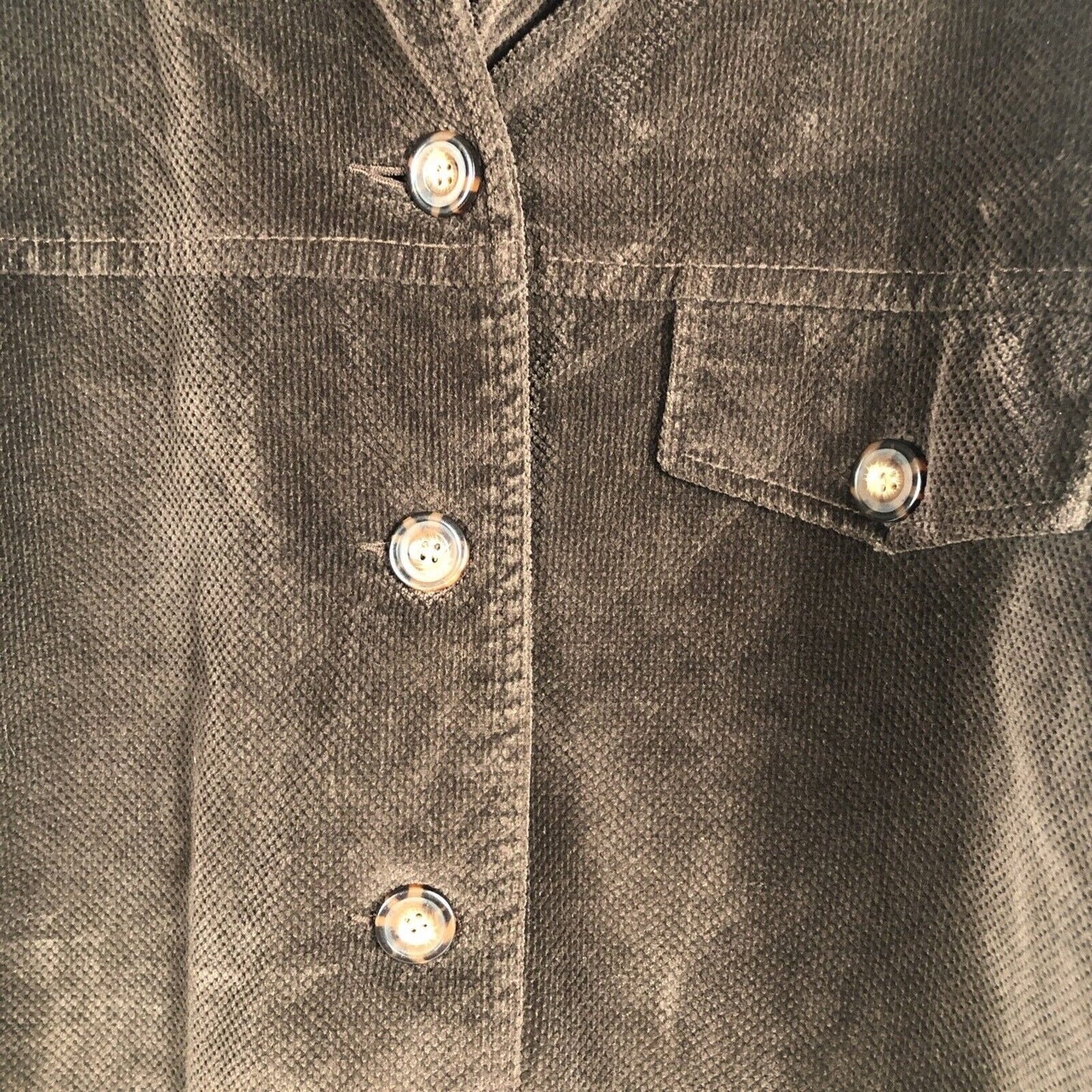 Saint Johns Bay Authentic Woman's Brown Corduroy Button Up Coat Adult Medium