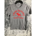 Abercrombie Kids Gray Tee With Red Embroidery Moose Logo New York Design