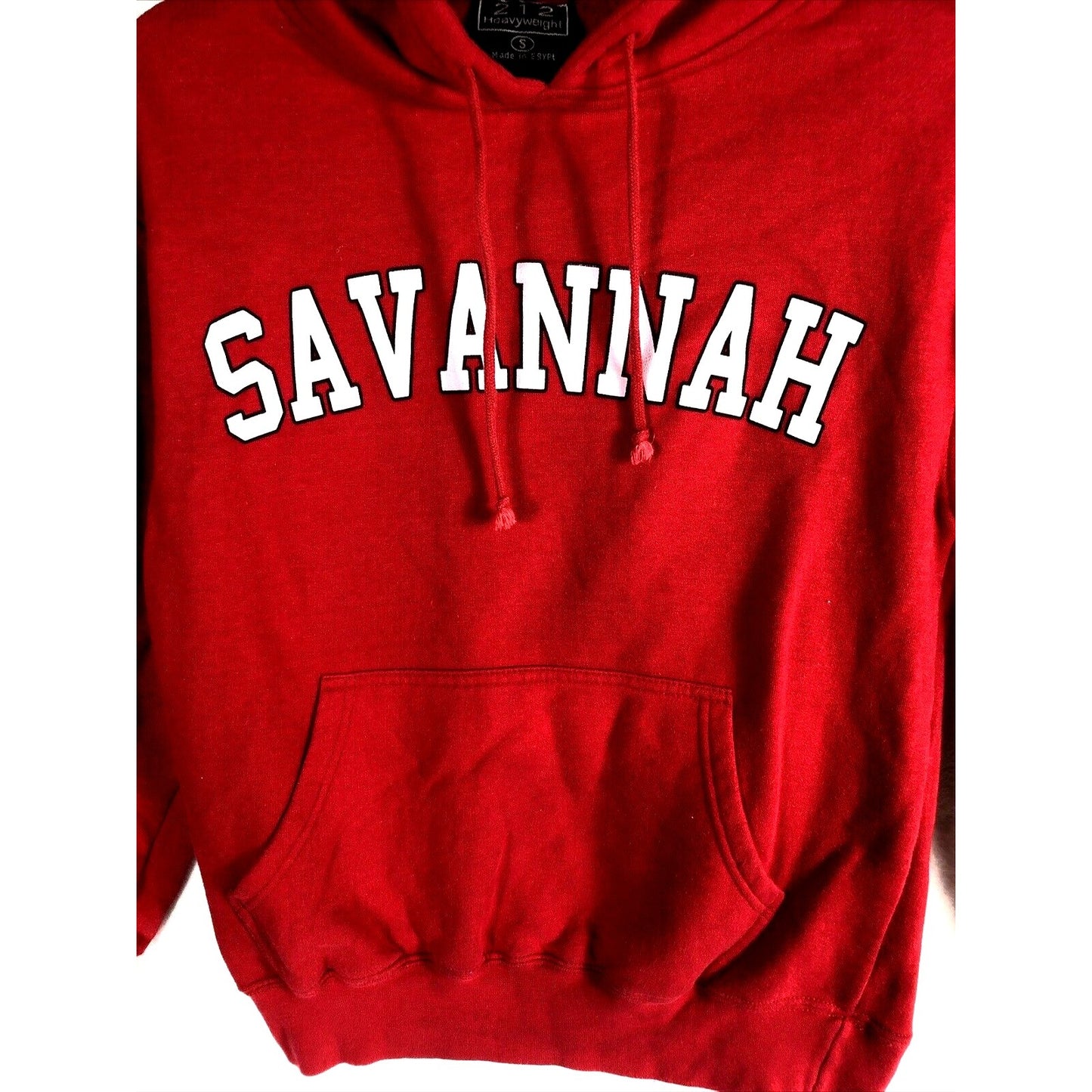 Savannah Unisex Sweatshirt Mens M College Style Red Hooded Sweater