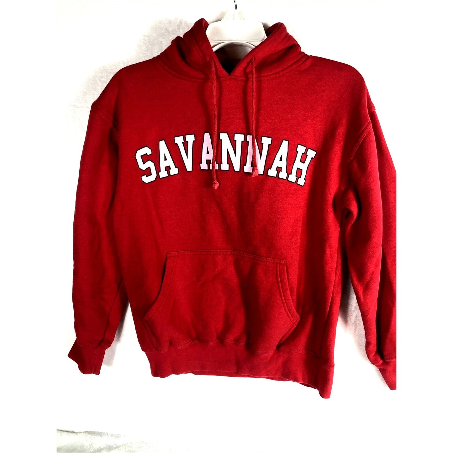 Savannah Unisex Sweatshirt Mens M College Style Red Hooded Sweater