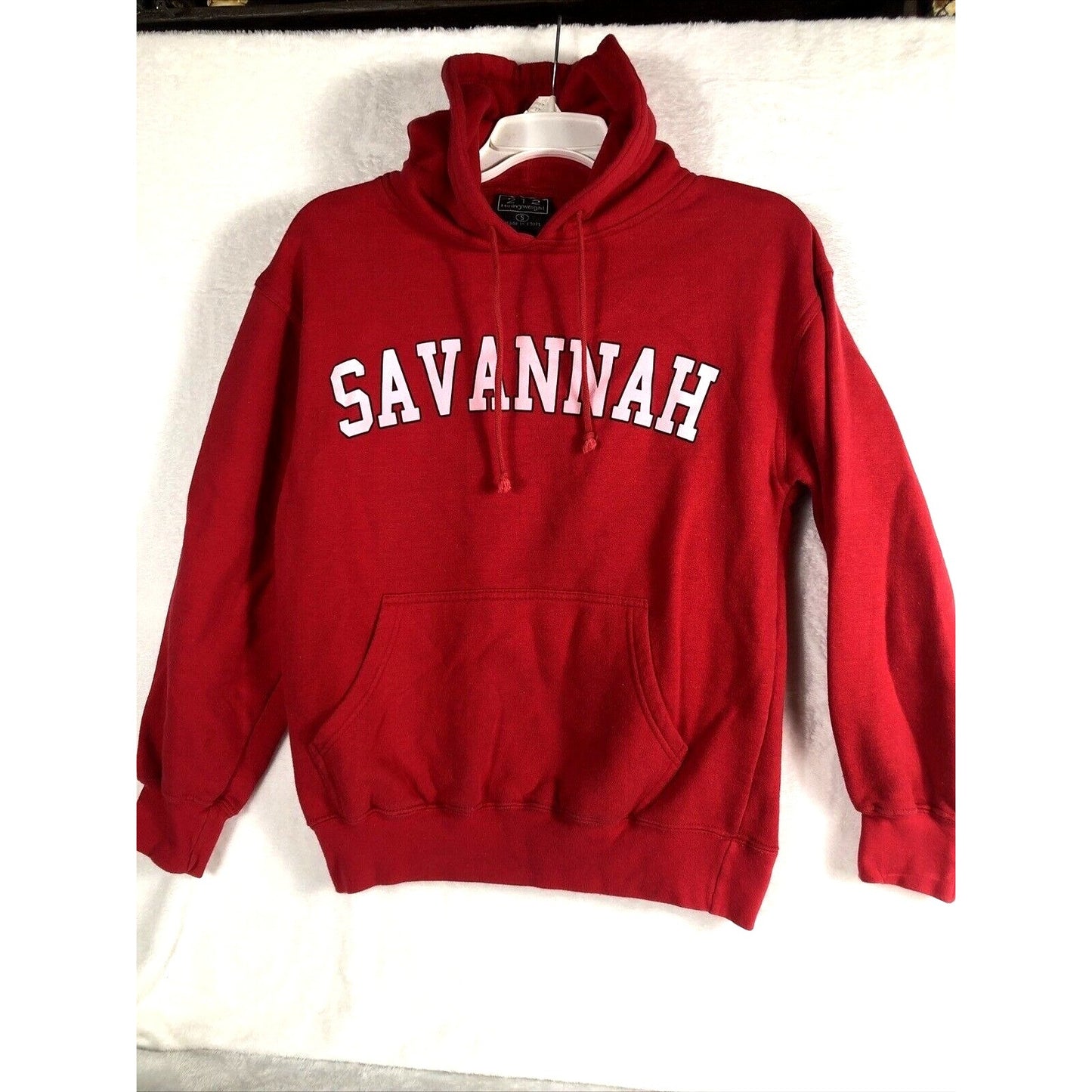 Savannah Unisex Sweatshirt Mens M College Style Red Hooded Sweater