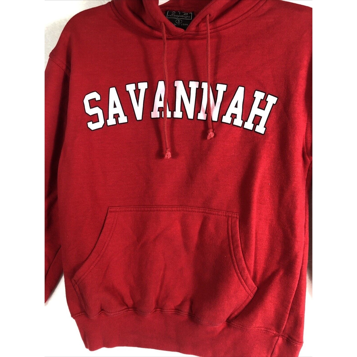 Savannah Unisex Sweatshirt Mens M College Style Red Hooded Sweater