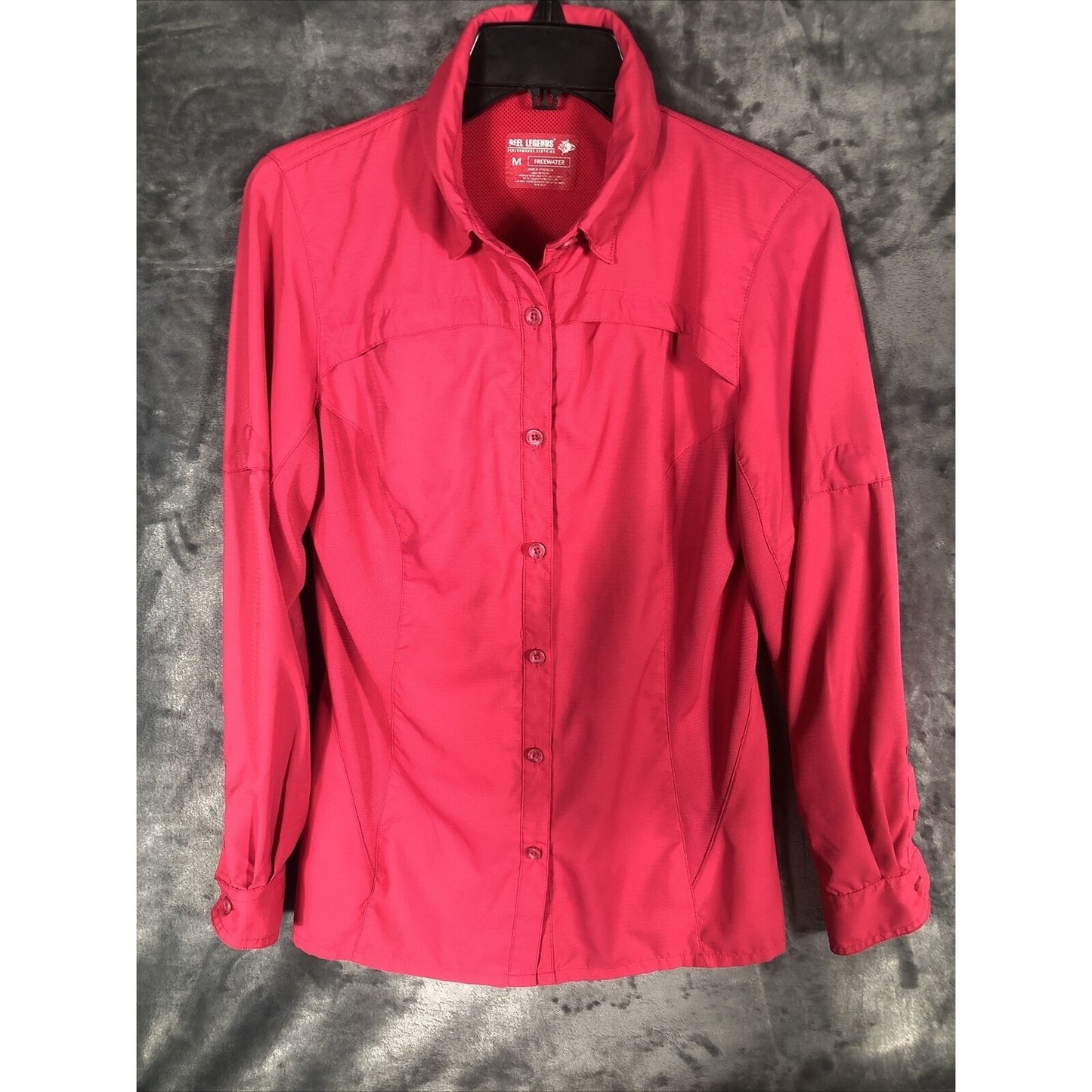 Reel Legends Woman’s Fishing Shirt Outdoor Performance Long Sleeve Button Up