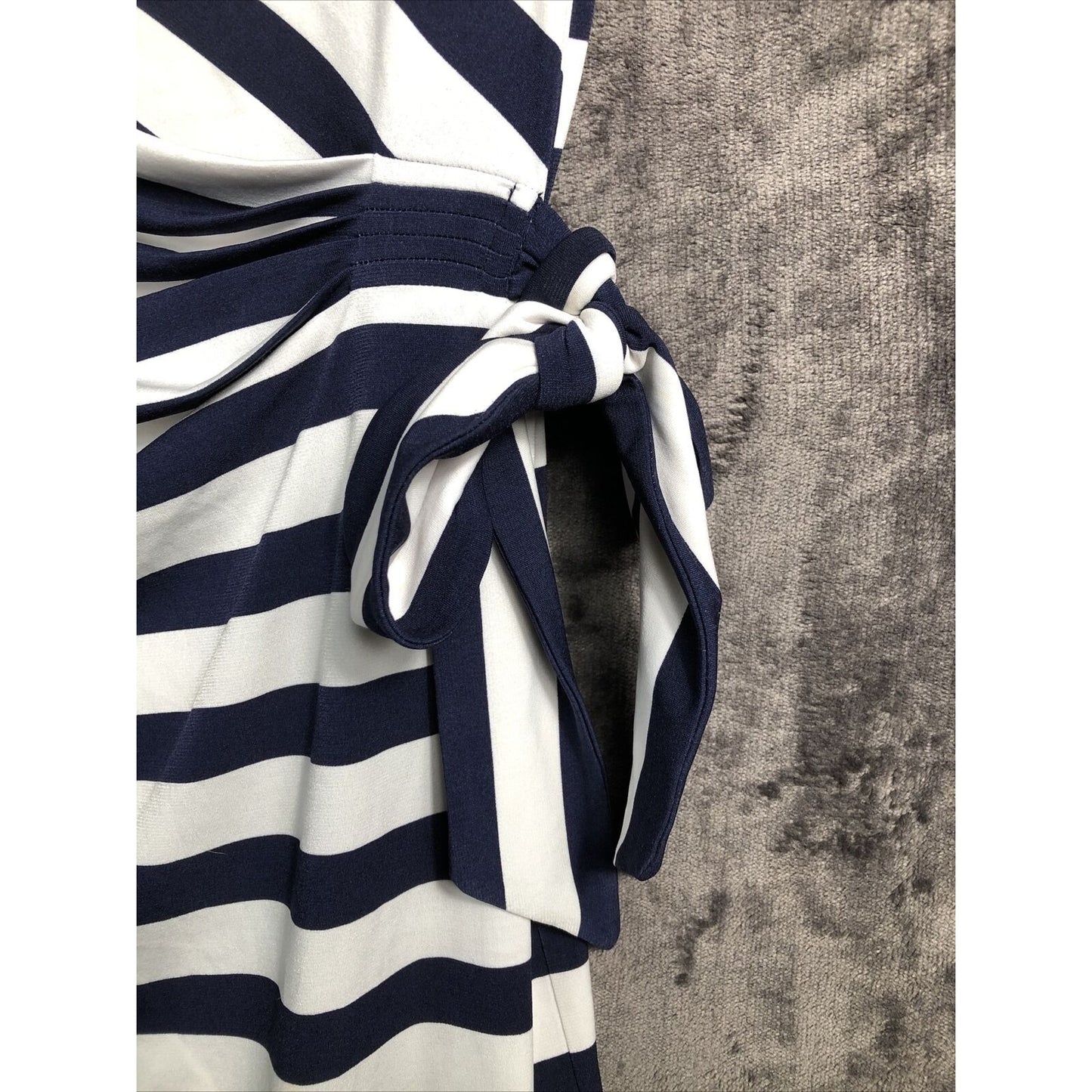 9&Co. Woman's Dress Navy Blue Stripe Bow Tie On Side Size 10