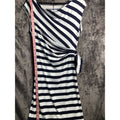 9&Co. Woman's Dress Navy Blue Stripe Bow Tie On Side Size 10