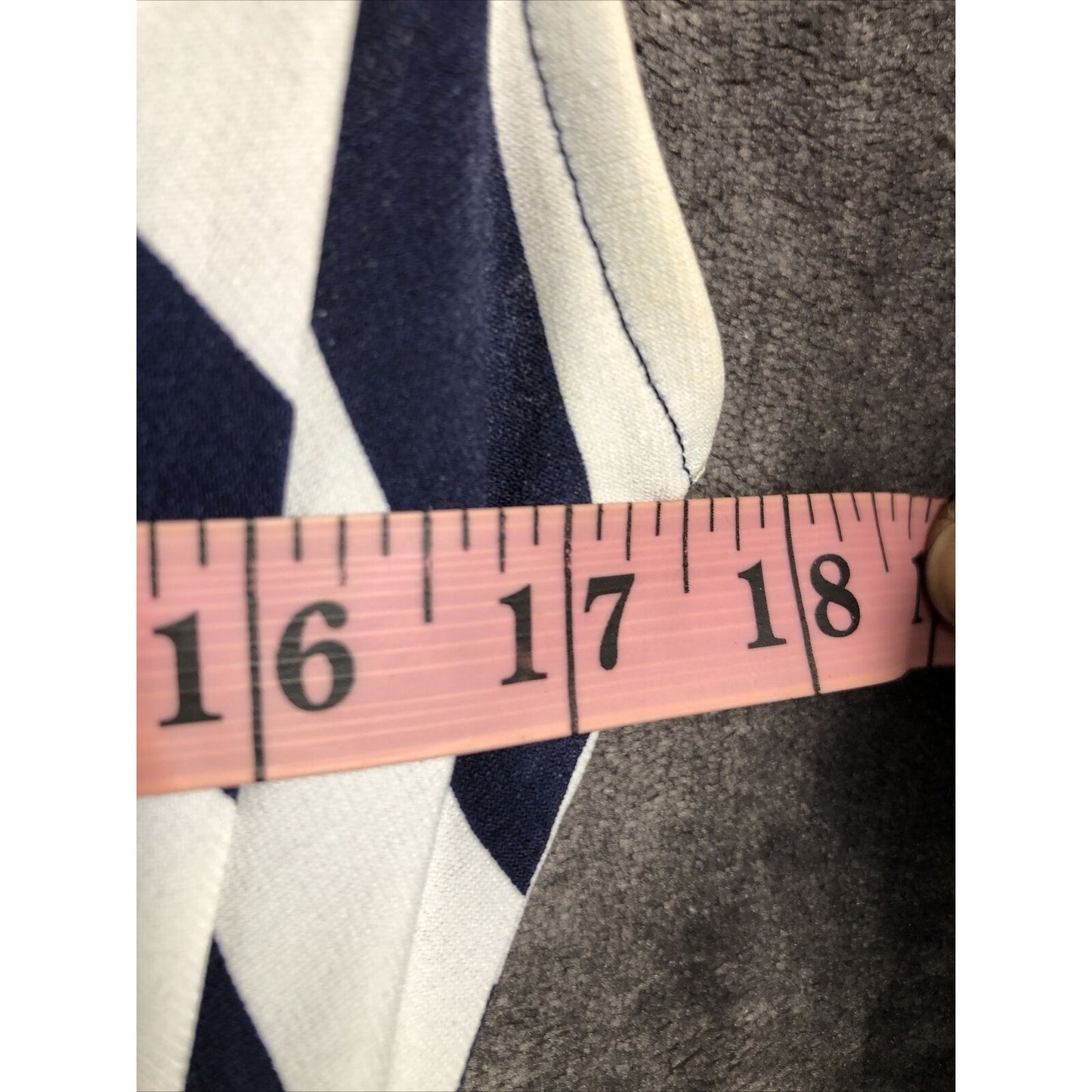 9&Co. Woman's Dress Navy Blue Stripe Bow Tie On Side Size 10