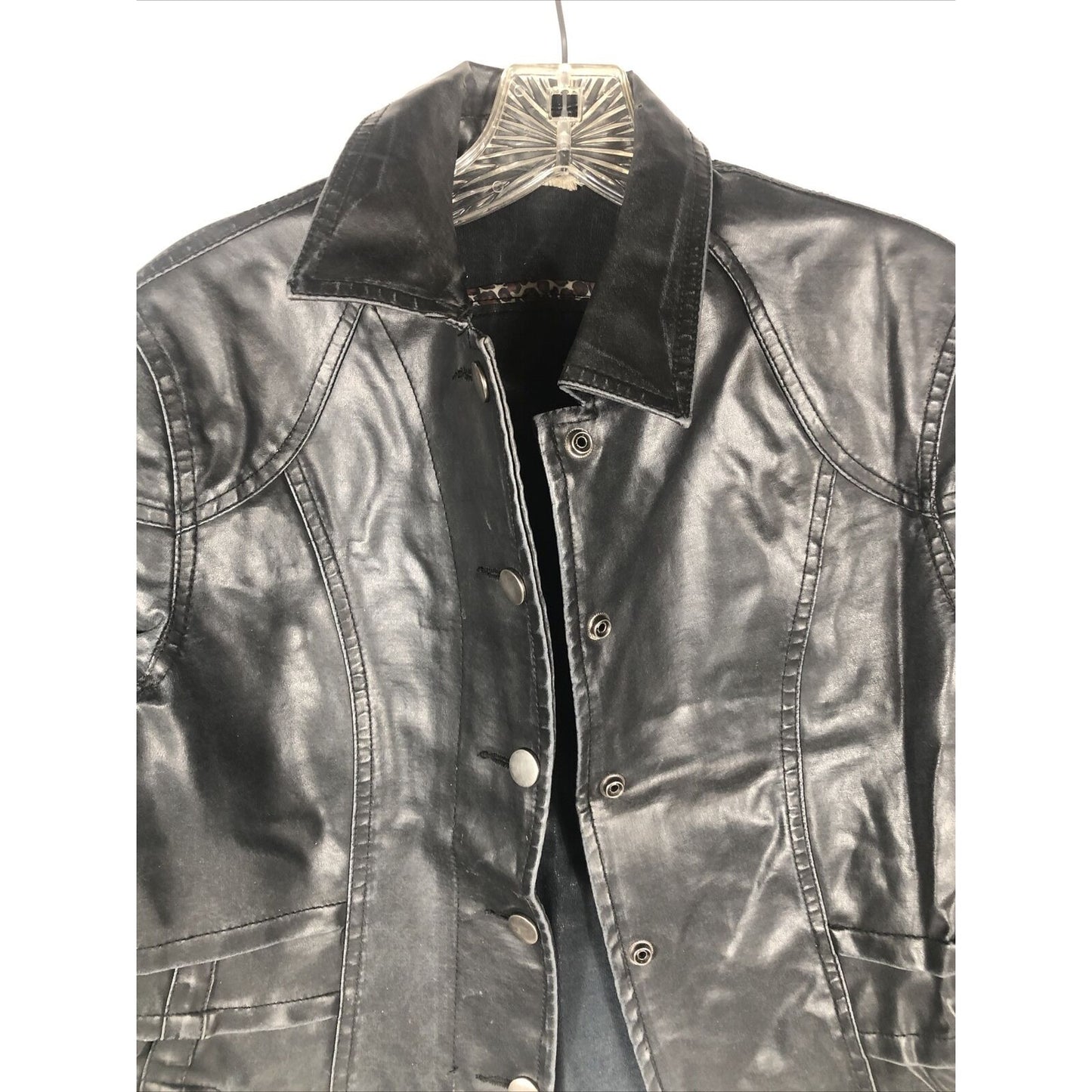 Biker Jacket  Woman's Black Casual Fitted Trendy Stylish Coat