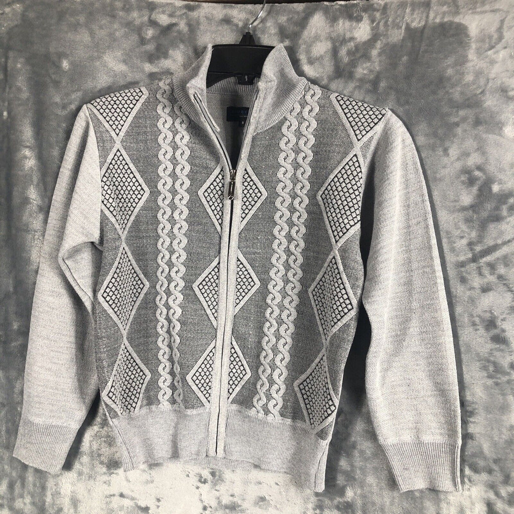 Gioberti Kids and Boys Full Zip Lightweight Geometric Design Cardigan Sweater