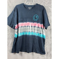 Cabana By Crown & Ivy XL Tie-Dye Cotton T-Shirt With Smiley Face Design