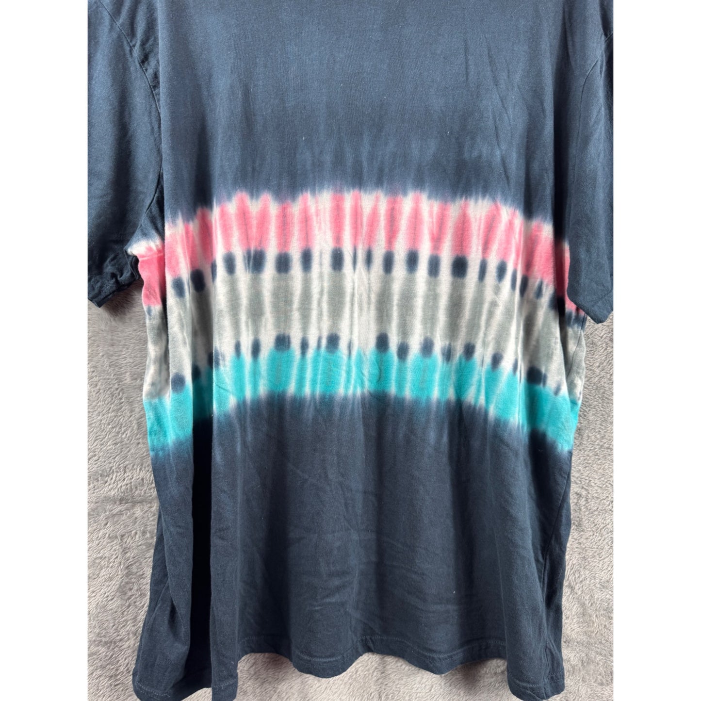 Cabana By Crown & Ivy XL Tie-Dye Cotton T-Shirt With Smiley Face Design