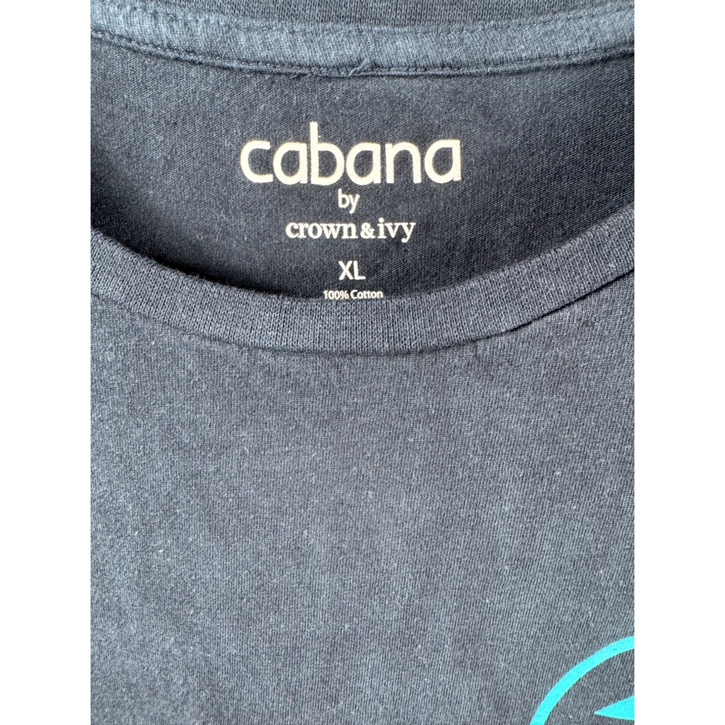 Cabana By Crown & Ivy XL Tie-Dye Cotton T-Shirt With Smiley Face Design