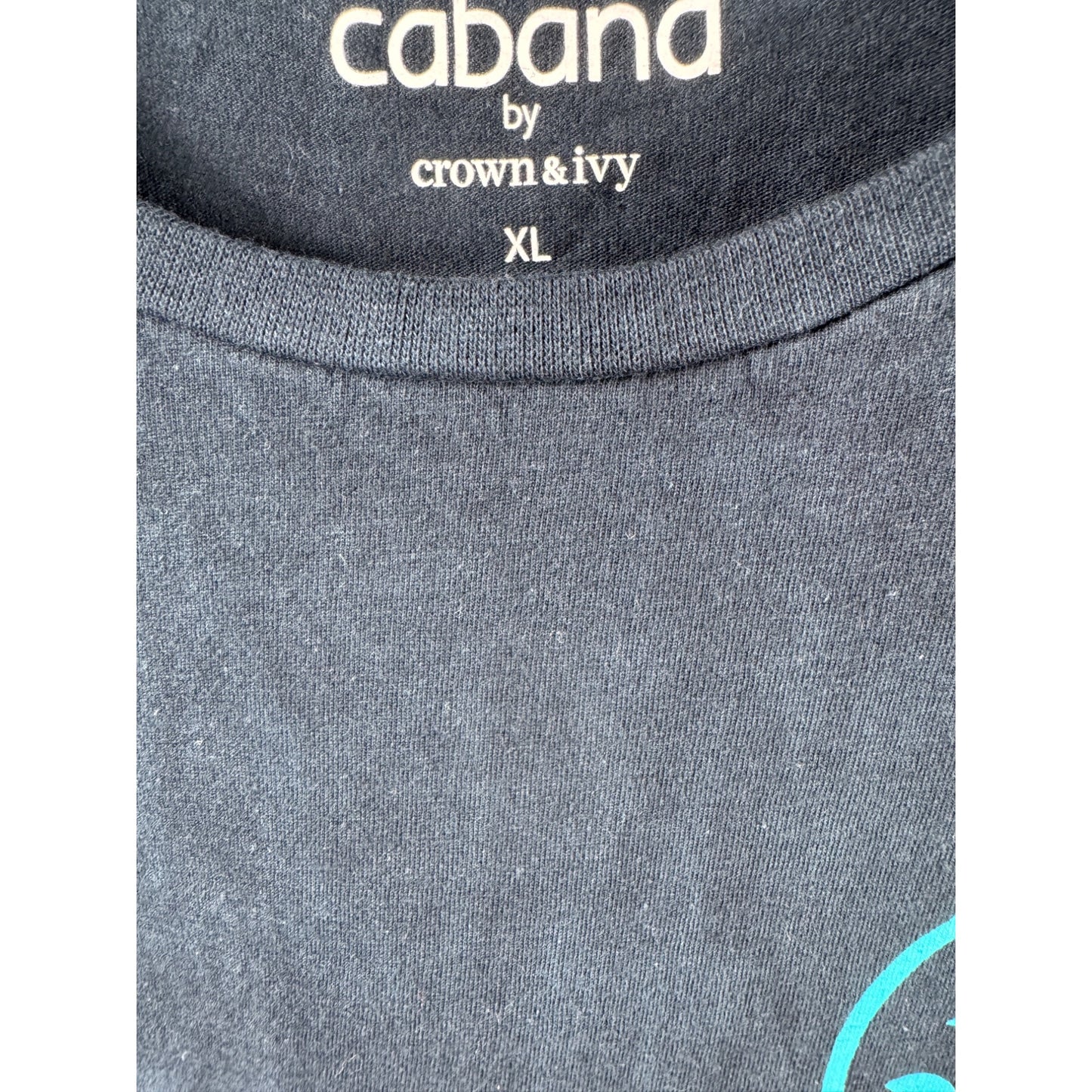 Cabana By Crown & Ivy XL Tie-Dye Cotton T-Shirt With Smiley Face Design