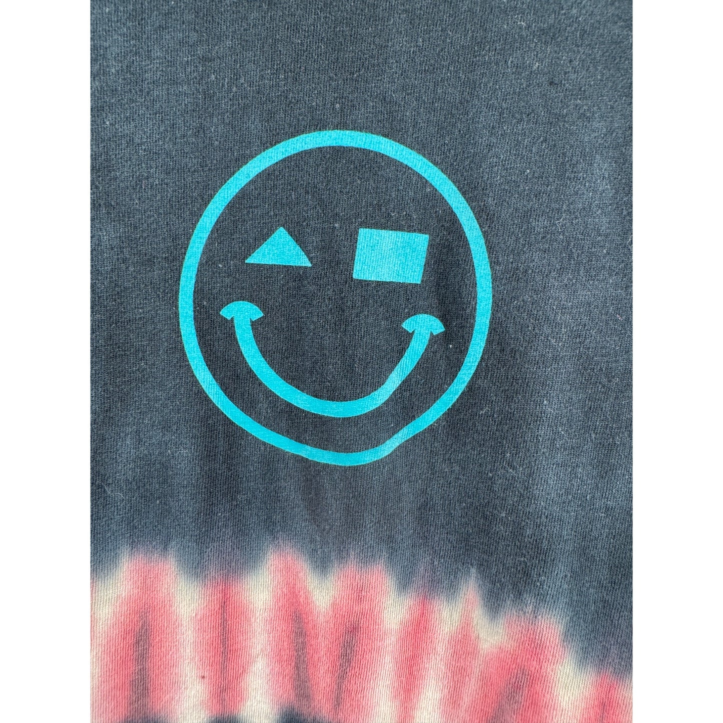 Cabana By Crown & Ivy XL Tie-Dye Cotton T-Shirt With Smiley Face Design
