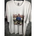 Men’s Skull  T-Shirt Bad To The Bone Shirt Size Adult 2X Large White