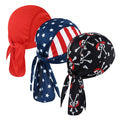 Wowstyle 3 Pcs Do Rags Skull Caps for Men Fashion Sweat Wicking Helmet Liner Beanie Breathable Motorcycle Cycling Sports Cap Welding Cap Pirate Hat , FLagRed - Walmart.com