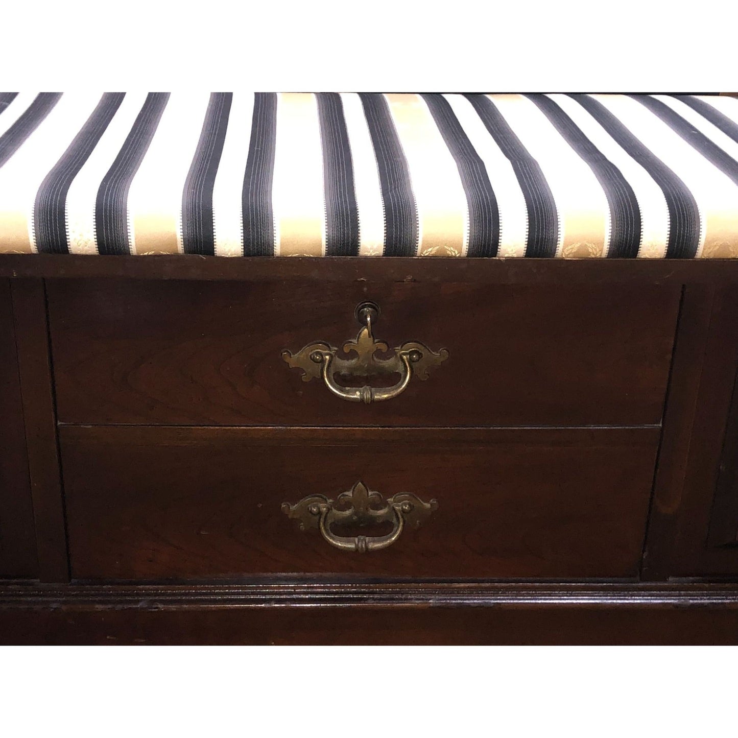 Lane Cedar Chest, Stripped Cushion, Vintage Storage Trunk