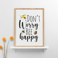 Don'T Worry Be Happy Print, Bumble Bee Print, Summer Wall Decor, Wall Gallery Prints, Summer Print, Bee Wall Art, Honey Bee Print, Bee Happy Home Decor #2236, 8x12 UNFRAMED - Walmart.com