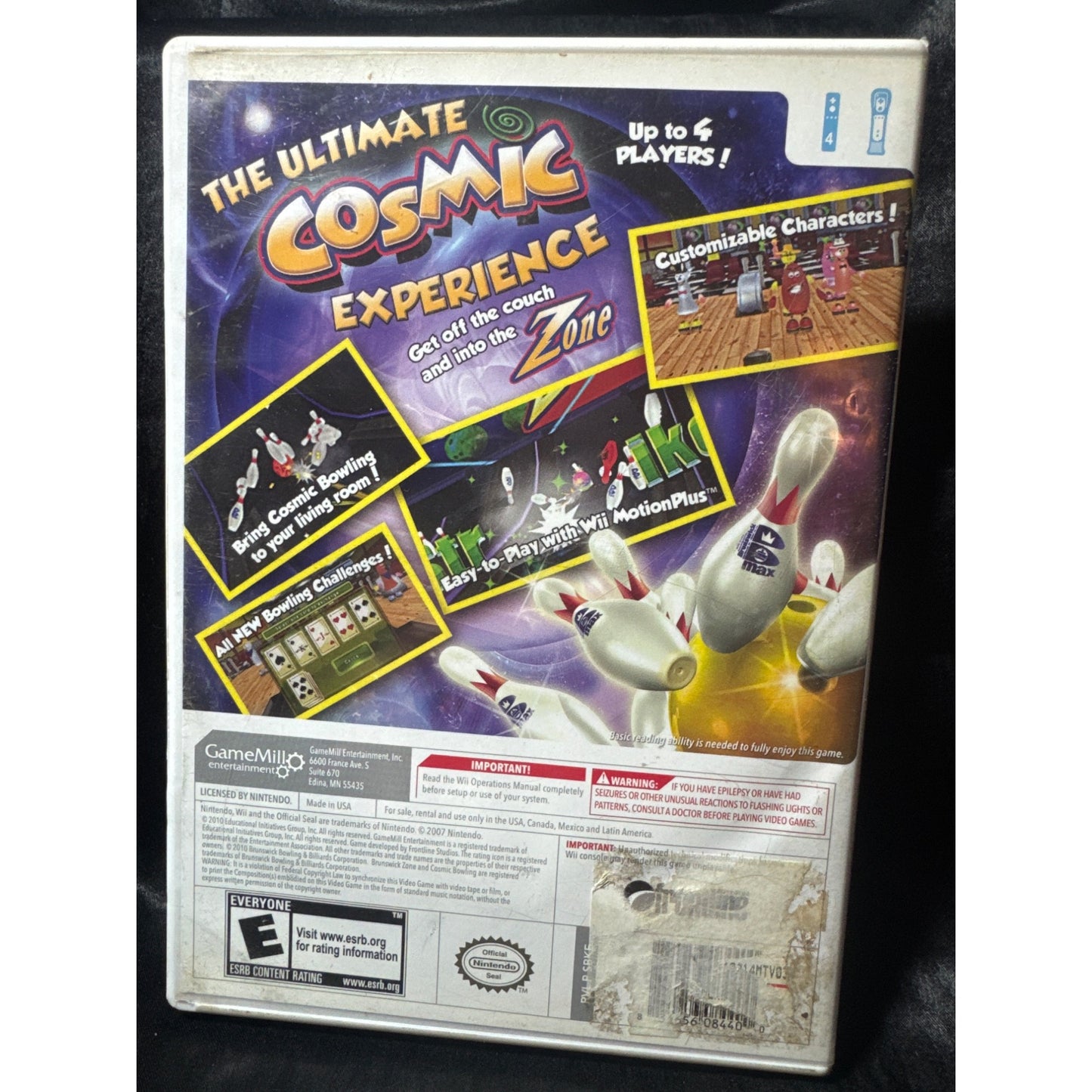 Brunswick Zone Cosmic Bowling Wii Game Complete With Case
