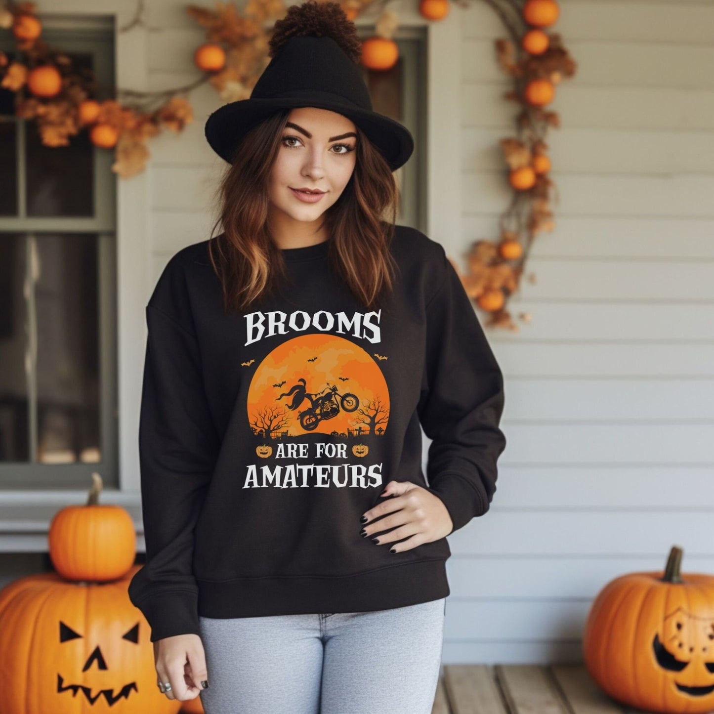 Brooms are for Amateurs Shirt, Witch riding Bike, Full Moon Bike, Halloween Tee, Hallows Eve, Biker Love, Wiccan, Love Bike, Bike Witch