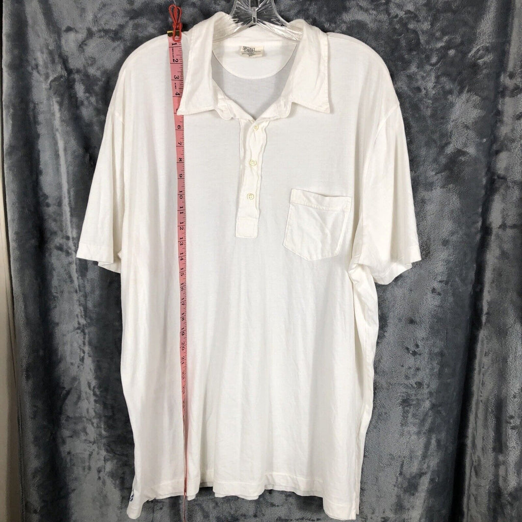 Polo Ralph Lauren Mens XXL White Button-Up Cotton Polo Shirt