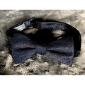 Madison Couture Mens Adjustable Navy & Silver Polka Dot Bow Tie