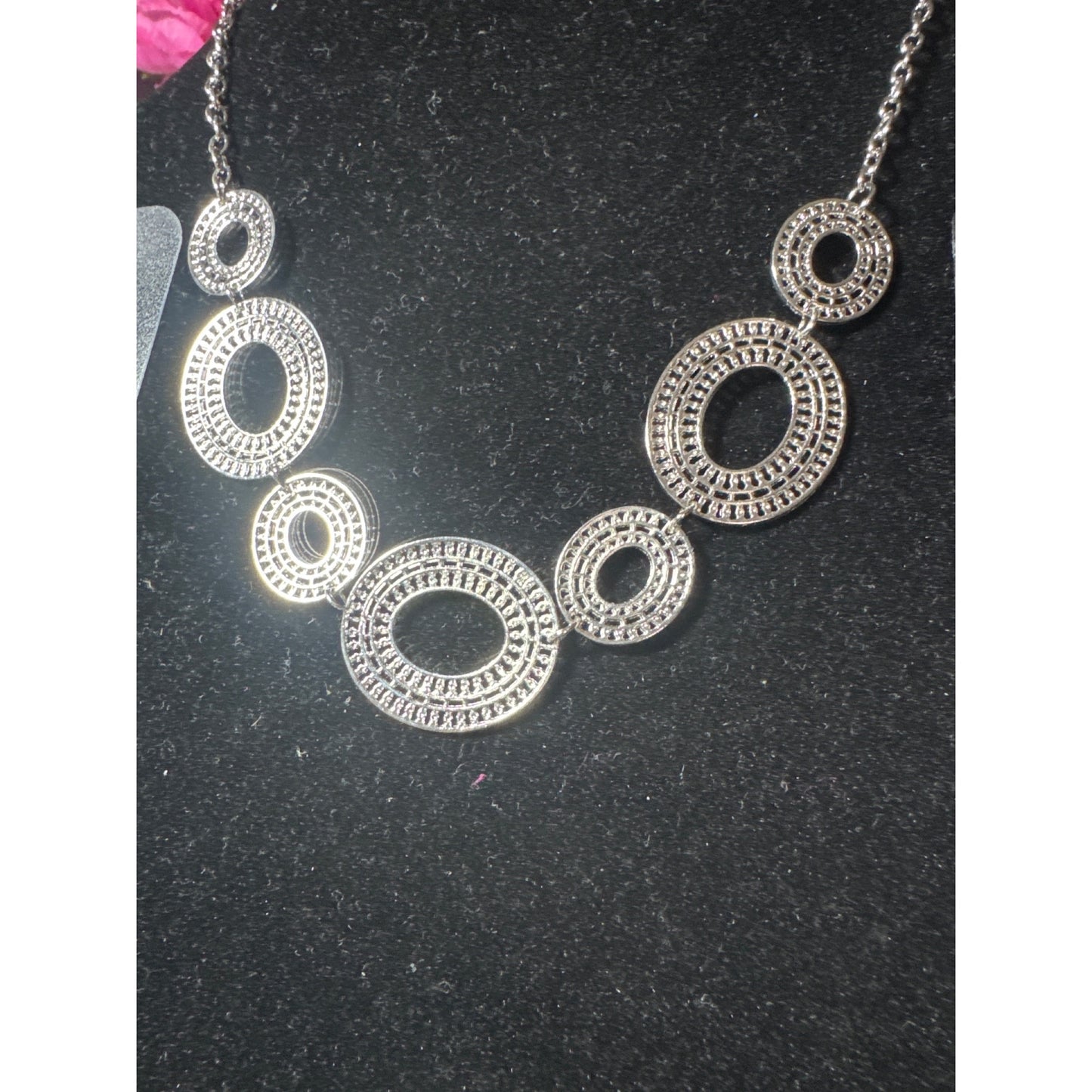 Paparazzi Silver Tone Filigree Necklace Bracelet & Earring Set