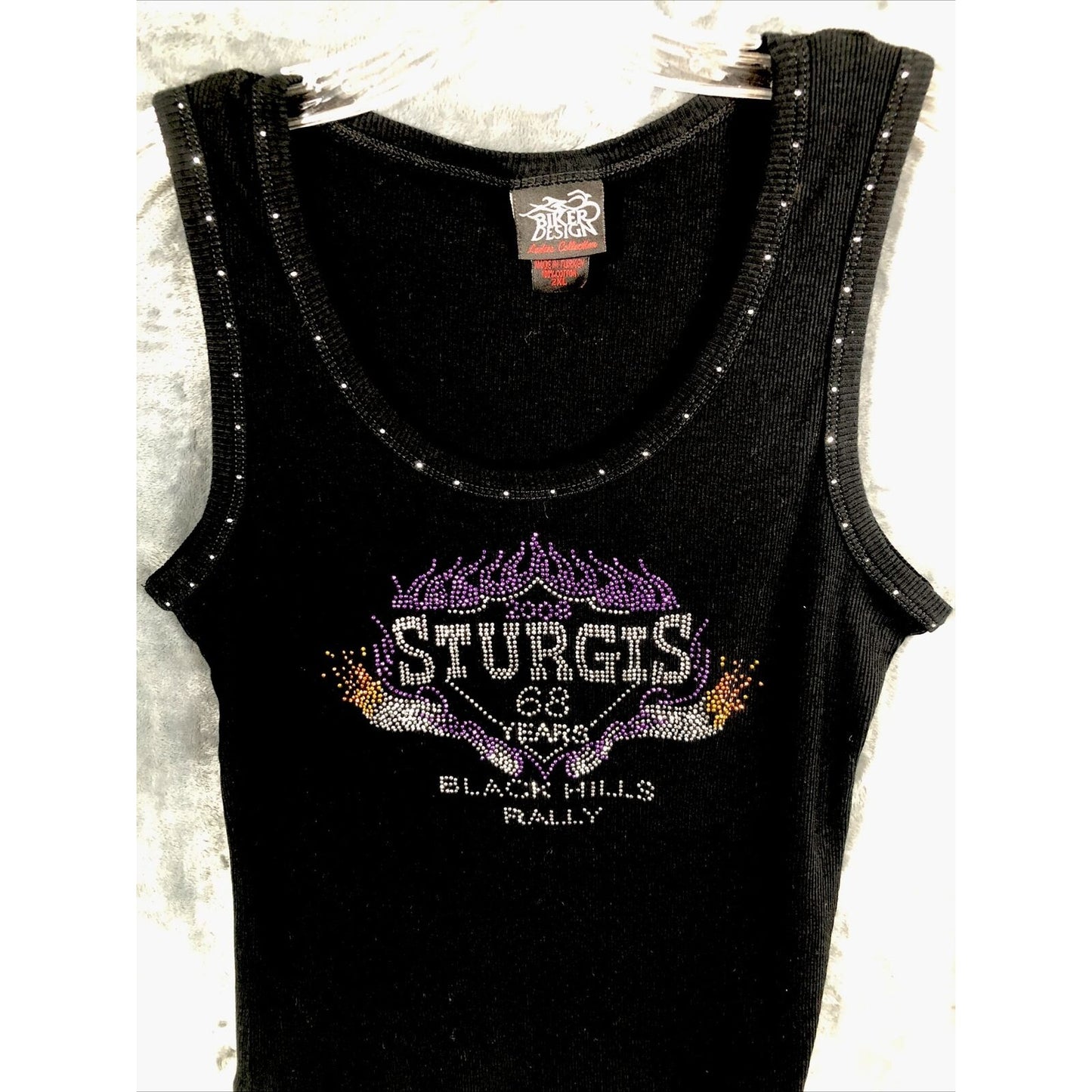Bikers Design Sturgis Woman’s Black Hills Rally Black Studded Tank Top XXL