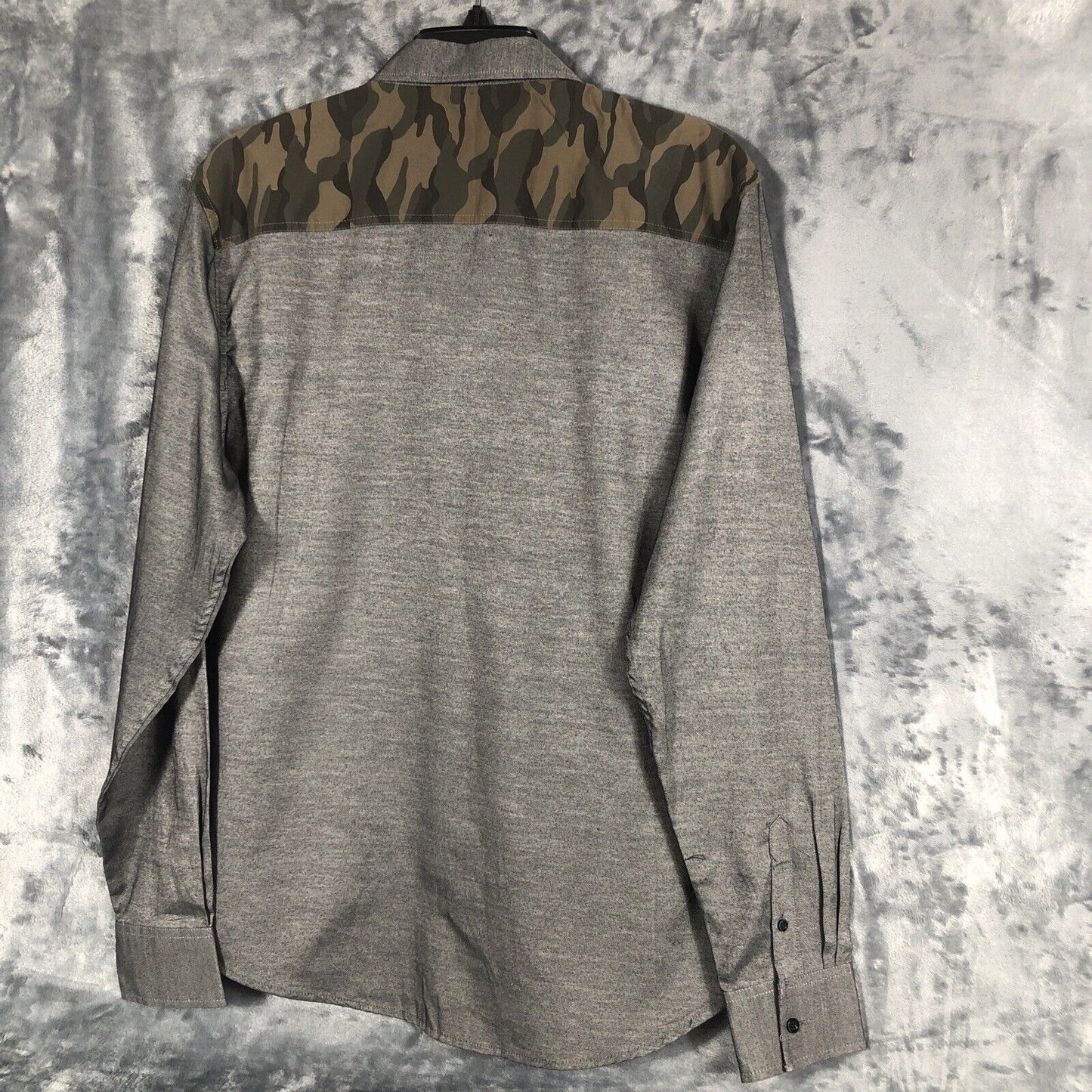 Black Camouflage Men’s Slim Gray Shirt Size Large