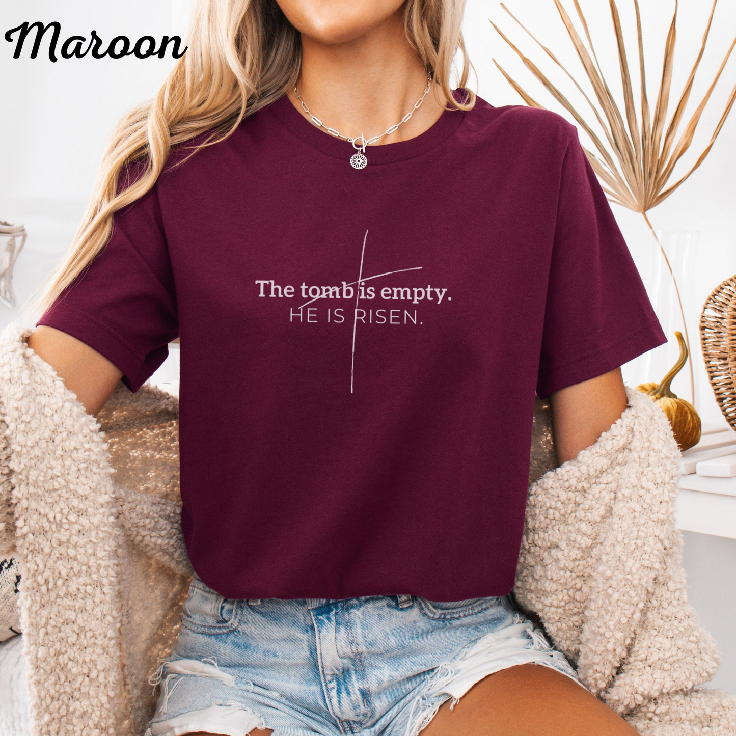 The Tomb Is Empty Shirt – He Is Risen Christian T‑Shirt, Easter Faith Tee, Resurrection Jesus Shirt, Religious Graphic Tee