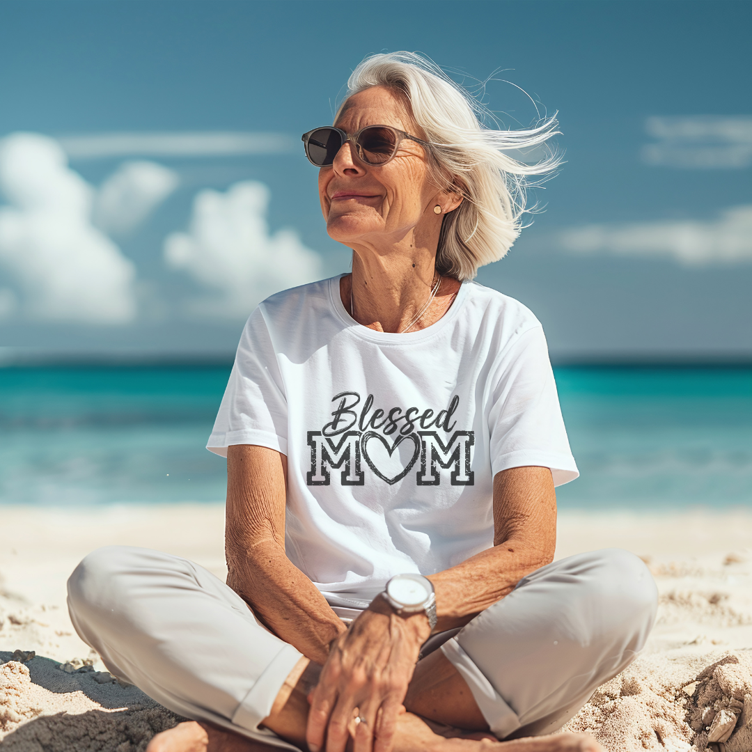 Blessed Mom Shirt, Mother's Day Gift, Women Mom Tee, Cute Casual Wear, Heart Design Top, Gift for Her, Mom Life Shirt, Casual Outfit