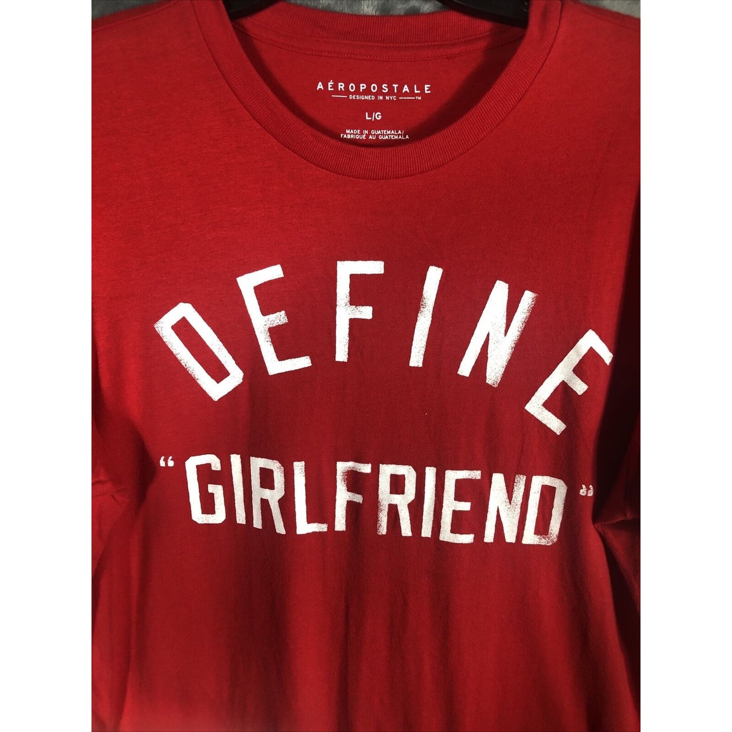 Aeropostale Men’s Shirt Red Define Girlfriend Size Adult Large
