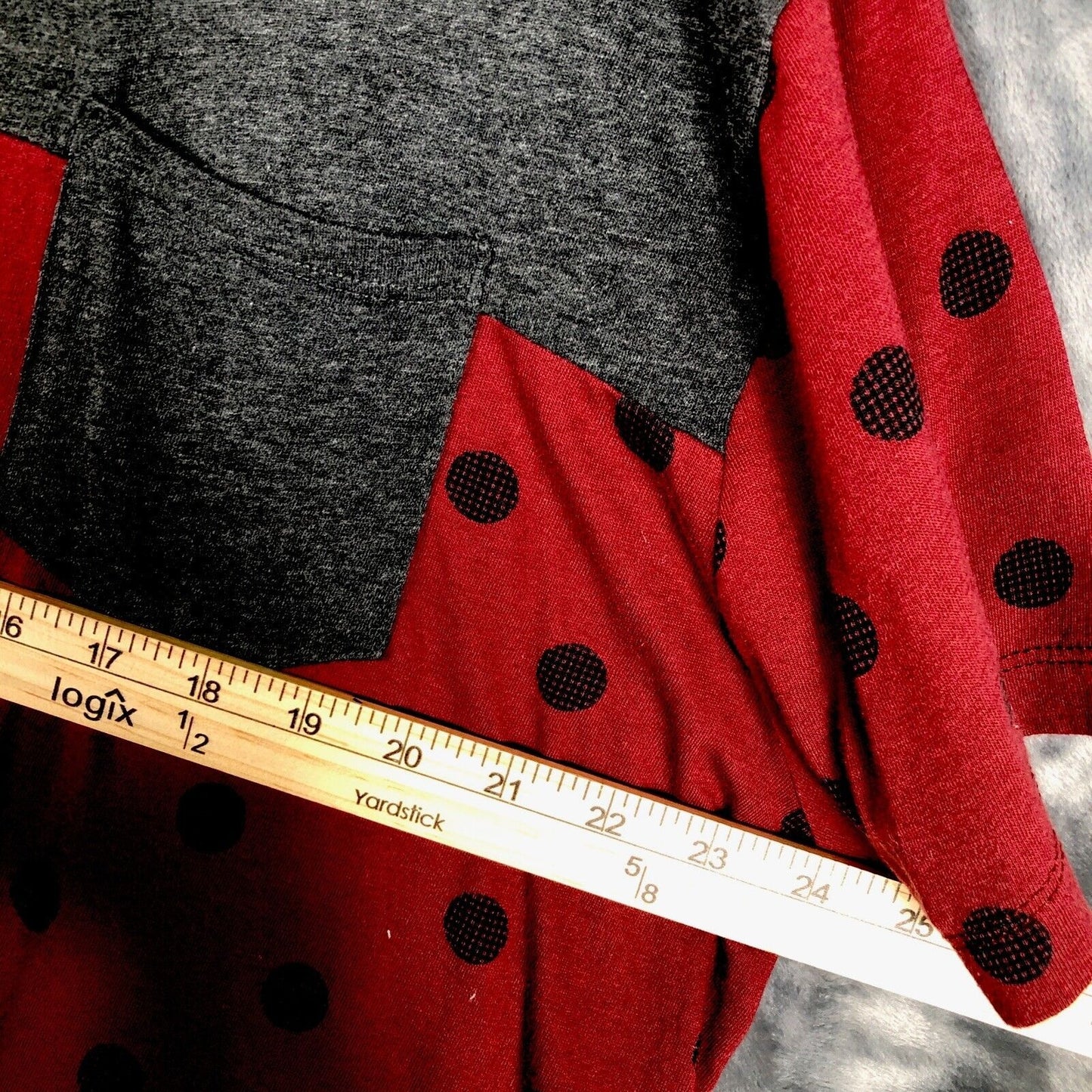 Aéropostale Women’s Shirt Relaxed Gray And Red Polkadot Short Sleeve Extra Large