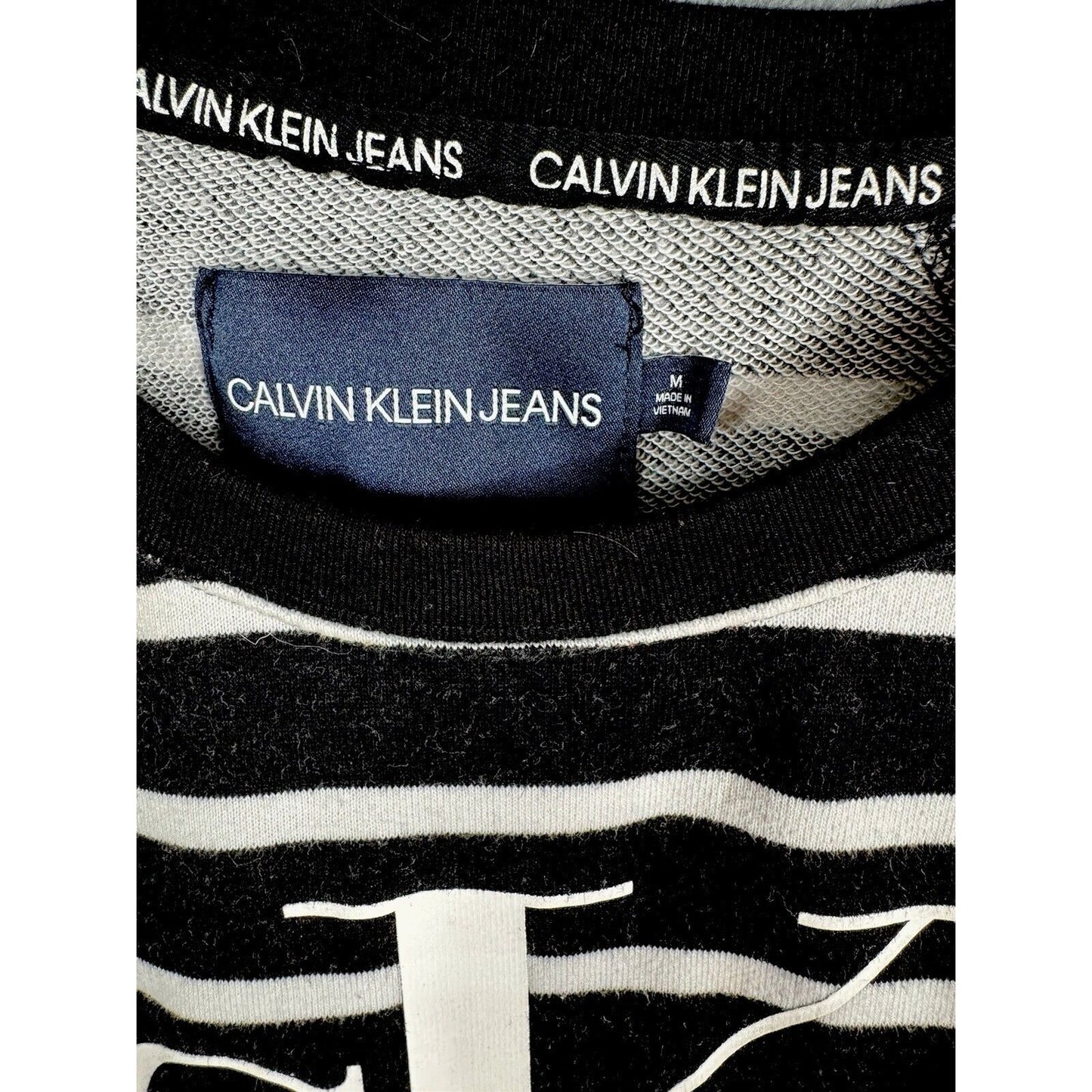 Calvin klein T Shirt Crop Tops Black/White Medium