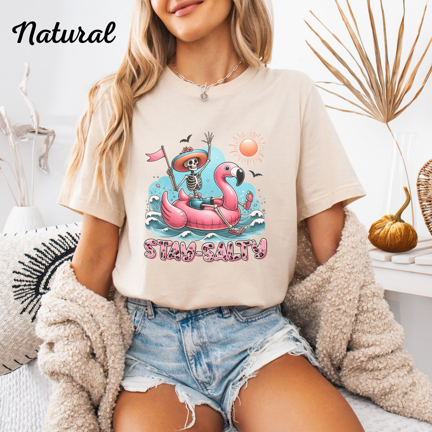 Stay-Salty Skeleton Tee - Summer Fun Unisex T-Shirt