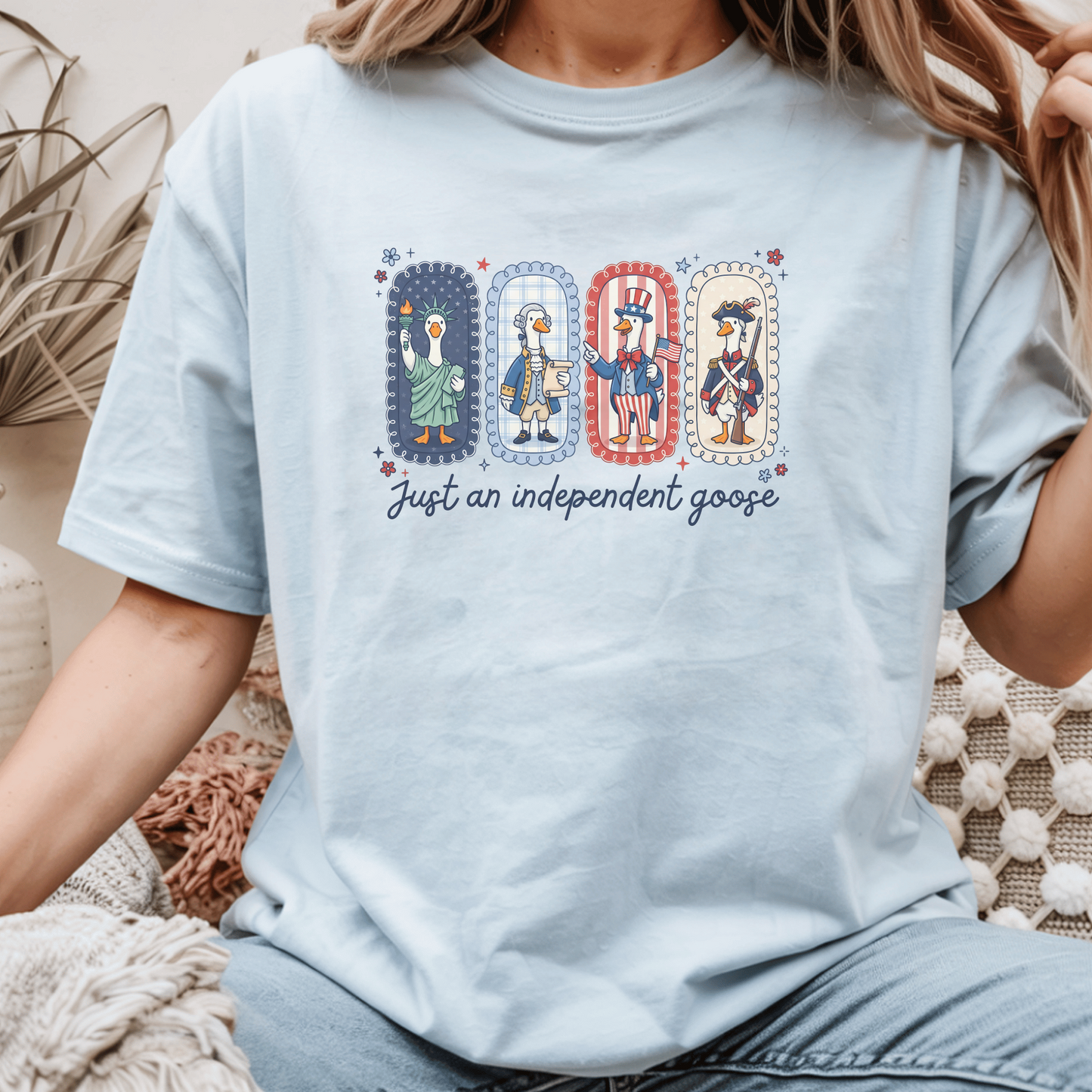Just an Independent Goose T-Shirt, Patriotic Goose Shirt, Funny Animal Tee, 4th of July Gift, Unique USA Pride Apparel, Gift for Him or Her