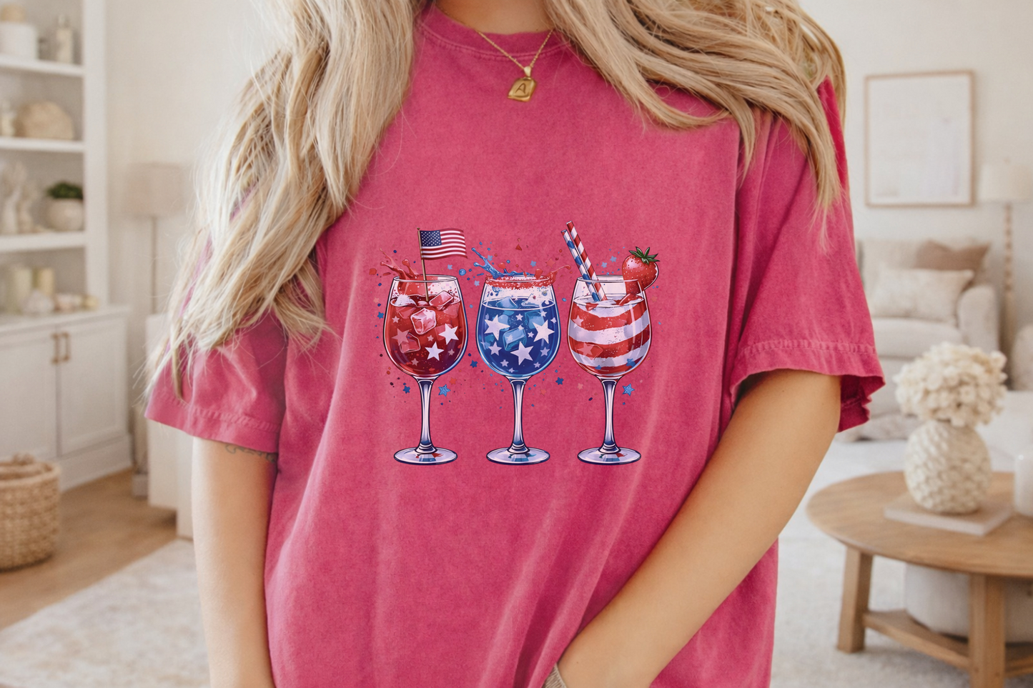 Patriotic Drinkware Design, Fourth of July Party, USA Themed Glasses, Fun Summer BBQ Decor, Independence Day Gift Idea, Watercolor Art