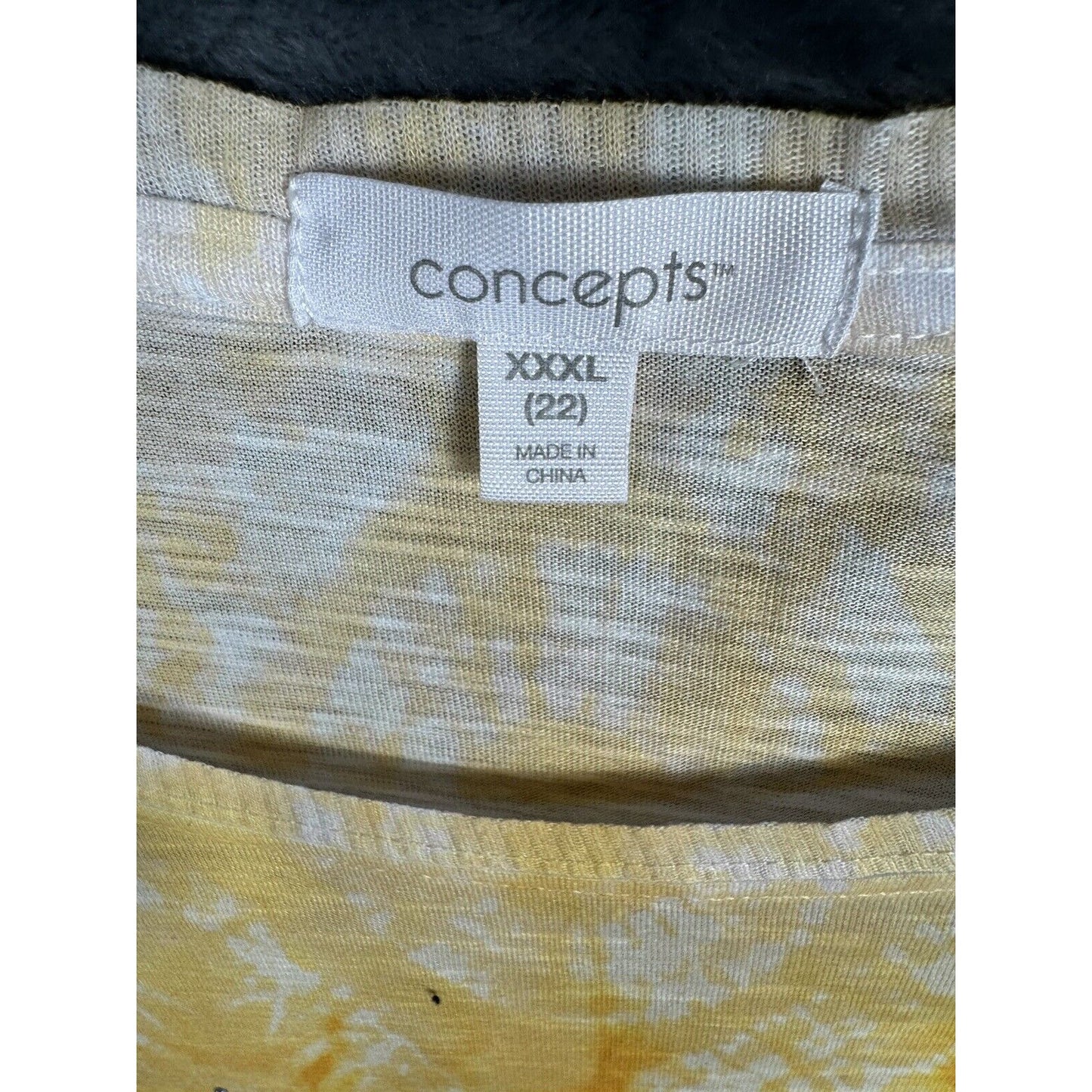 Concepts Women's Size 3X (22) Multicolor Tie Dye Accented Flutter Sleeve Top