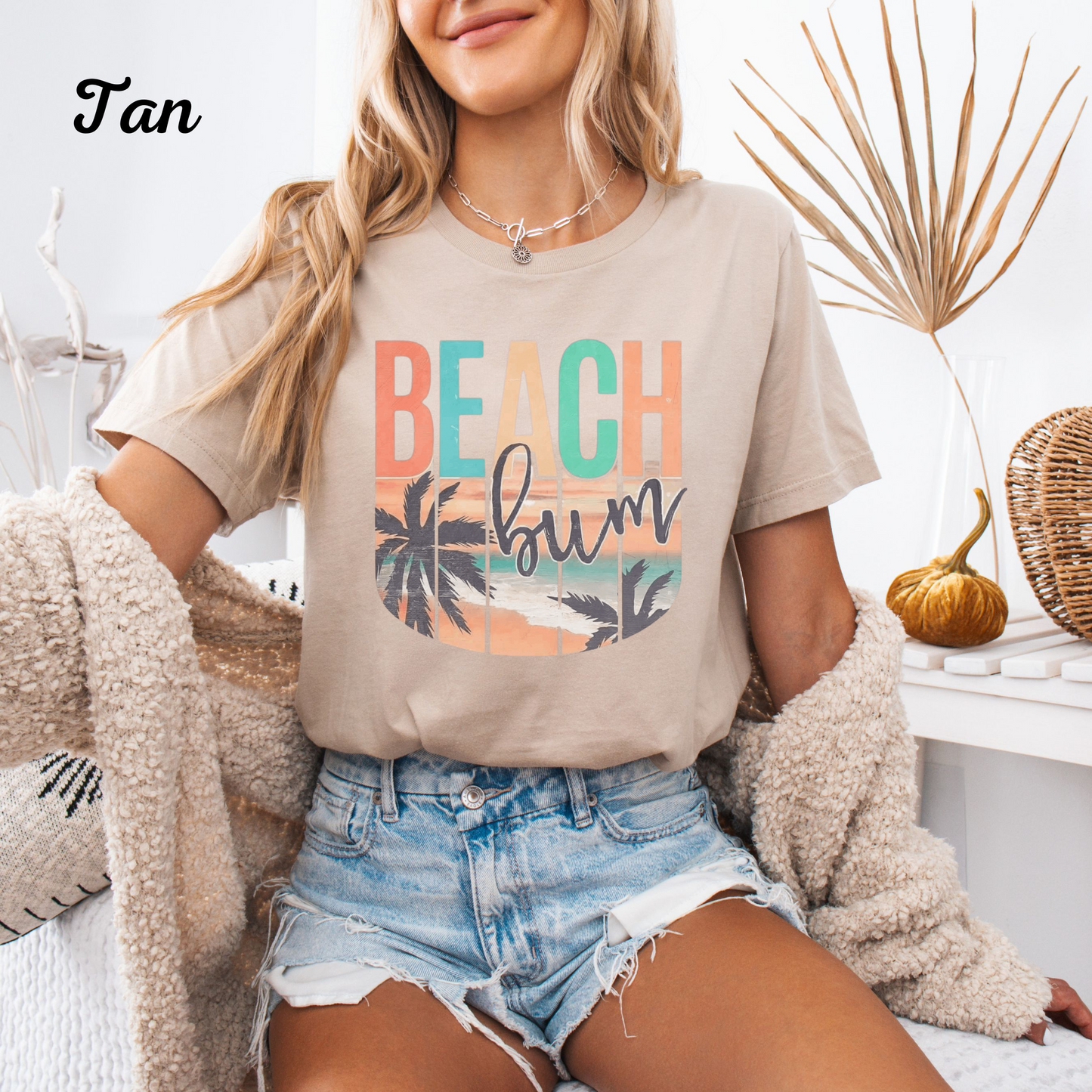 Beach Bum Graphic Tee, Summer Vibes Shirt, Coastal Vacation T‑Shirt