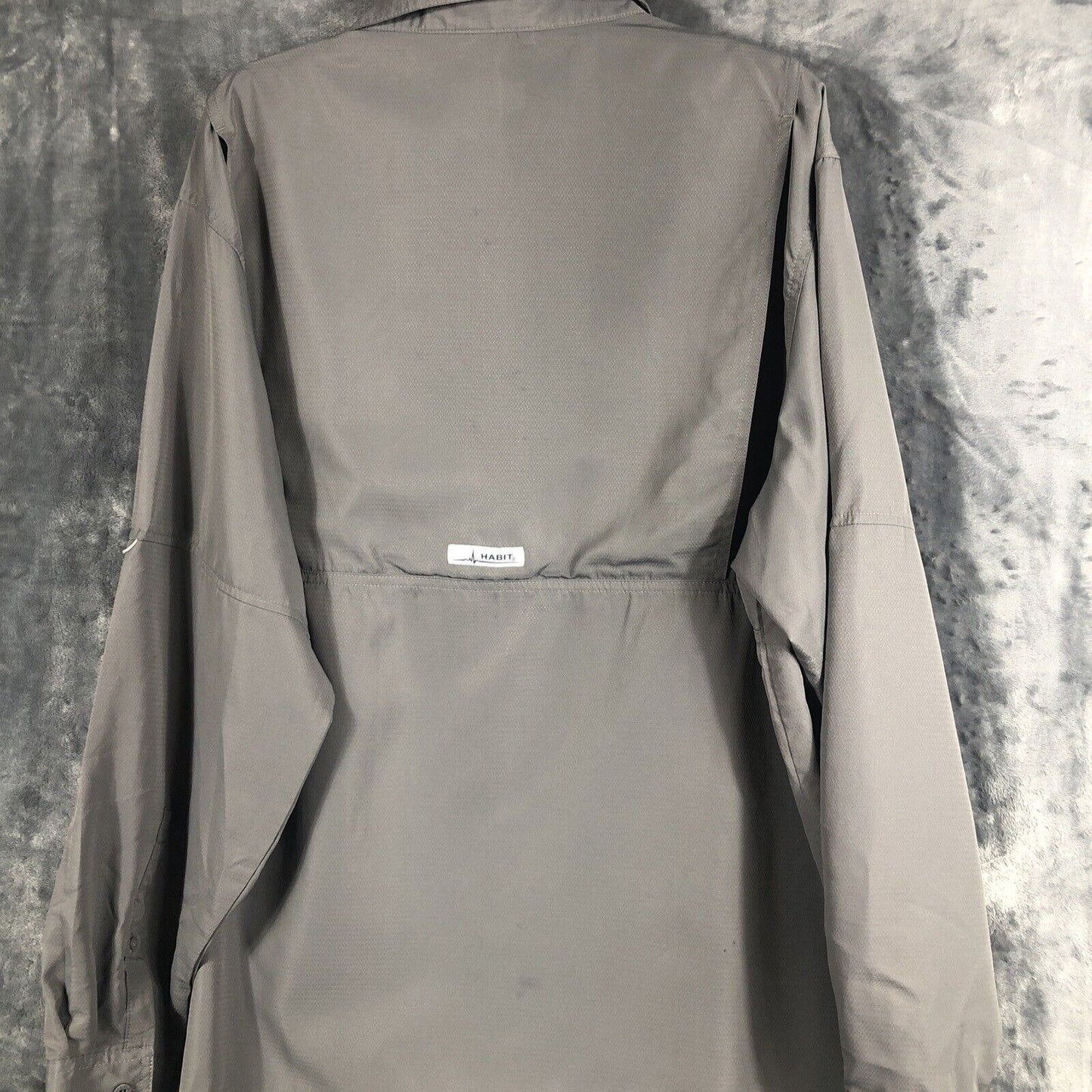 Habit Shirt Mens Extra Large Gray Long Sleeve Vented Fishing Outdoor Upf 40+