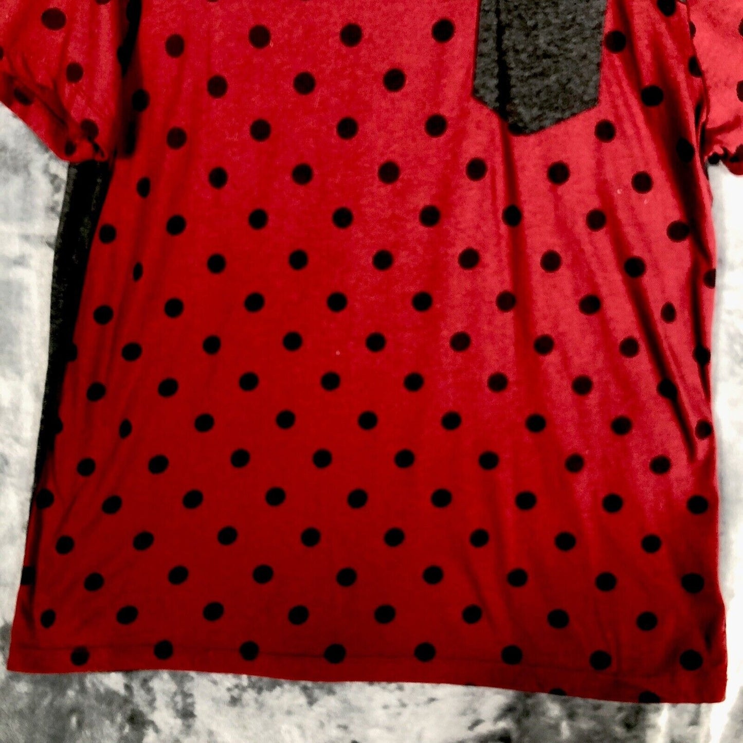 Aéropostale Women’s Shirt Relaxed Gray And Red Polkadot Short Sleeve Extra Large
