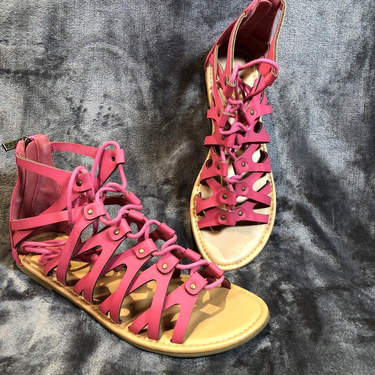 Soda Ladies Summer Pink Lace Up Sexy Shoes Roman Gladiator Sandals Woman's10