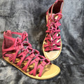 Soda Ladies Summer Pink Lace Up Sexy Shoes Roman Gladiator Sandals Woman's10